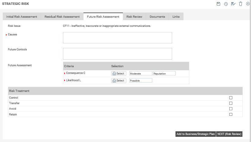 Future Risk Assessment